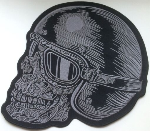 Skull Biker Helm stoffen opstrijk patch