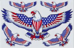 Feuille d'autocollants Aigle drapeau USA