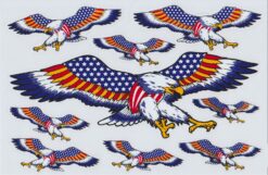 Feuille d'autocollants Aigle drapeau USA