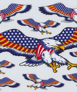 Feuille d'autocollants Aigle drapeau USA