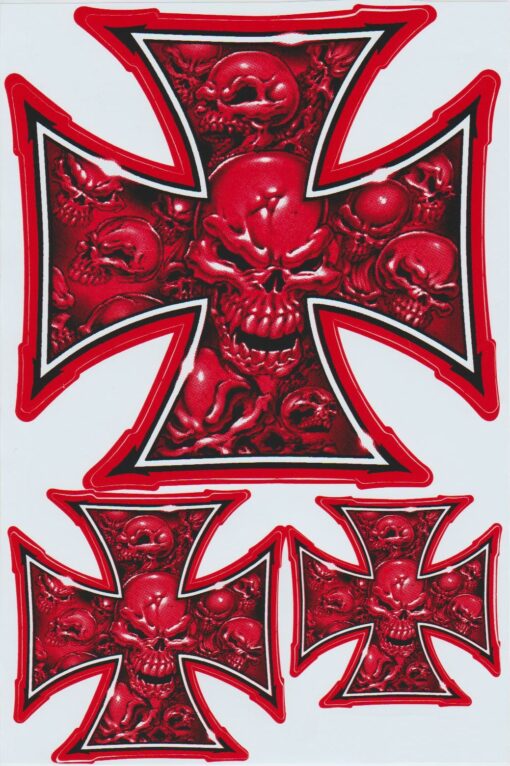 Aufkleberbogen Keltisches Kreuz mit Totenköpfen