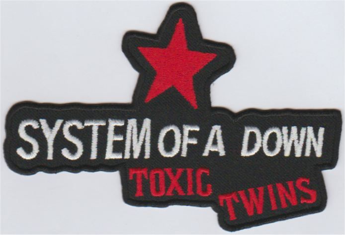 System eines Down Toxic Twins Stoff-Aufnähers zum Aufbügeln