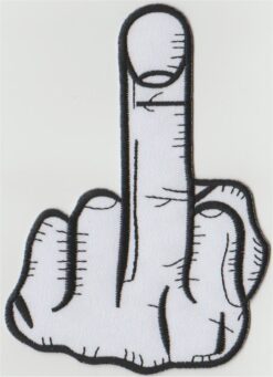 Middelvinger stoffen opstrijk patch