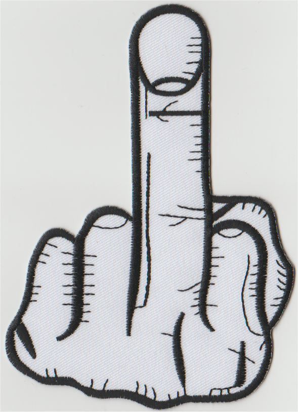 Doigt du milieu applique fer sur patch
