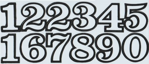 Racenummers stickervel wit/zwart