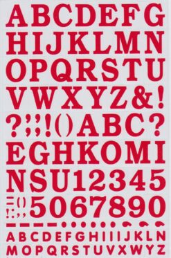 Alphabet-Zahlen-Aufkleberblatt rot