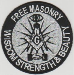 Free Masonry Wisdom Strength Beauty stoffen opstrijk patch