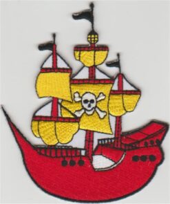 Piratenschip stoffen opstrijk patch