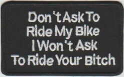 Don't ask to ride my bike stoffen opstrijk patch