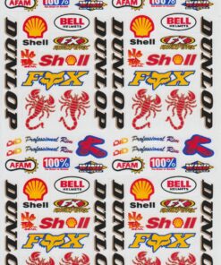 Feuille d'autocollants du sponsor de construction de modèles (Shell, Dunlop, Bell)