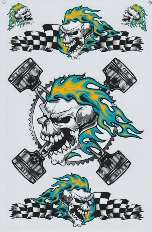 Totenkopf-Aufkleberblatt