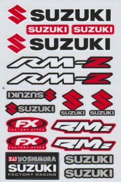 Feuille d'autocollants Suzuki Factory Effex