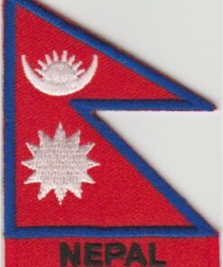 Nepal vlag stoffen opstrijk patch