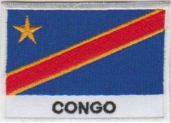 Congo-Kinshasa vlag stoffen opstrijk patch