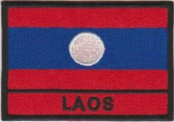 Laos vlag stoffen opstrijk patch