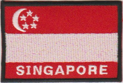 Singapore vlag stoffen opstrijk patch