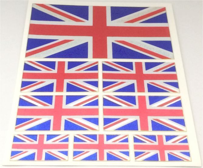 Feuille d'autocollants métalliques du drapeau Union Jack