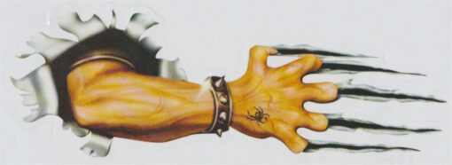 Arm metaal krassen sticker