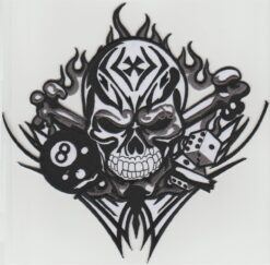 Skull 8 Ball Dice Applique Iron On Patch