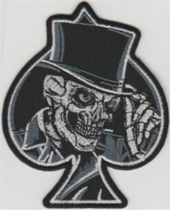 Ace Skull Applique Iron On Patch