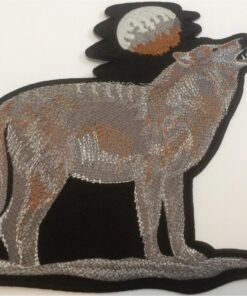 Howling Wolf Applique Iron On Patch