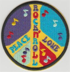 Rock N Roll Peace Love stoffen opstrijk patch