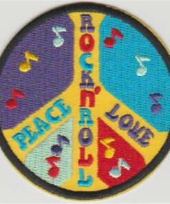 Rock N Roll Peace Love Applique fer sur patch