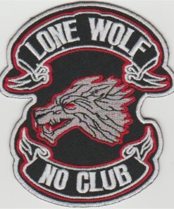 Lone Wolf No Club stoffen opstrijk patch