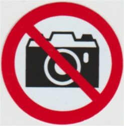 Aufkleber zum Fotografieren verboten
