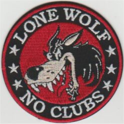 Lone Wolf No Club stoffen opstrijk patch
