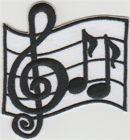 Notes de musique applique fer sur patch