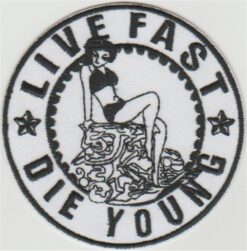 Live Fast Die Young stoffen opstrijk patch