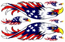 Aufkleberset mit Adler und US-Flagge