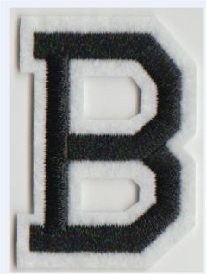 Letter B stoffen opstrijk patch