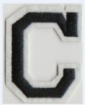 Letter C stoffen opstrijk patch