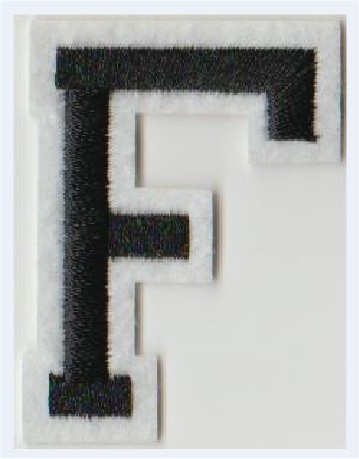 Letter F stoffen opstrijk patch