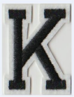 Letter K stoffen opstrijk patch