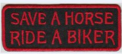Save a Horse Ride a Biker Applikation zum Aufbügeln