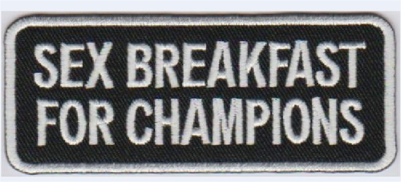 Sex Breakfast for Champions Applikation zum Aufbügeln