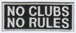 „No Clubs No Rules“-Aufnäher zum Aufbügeln