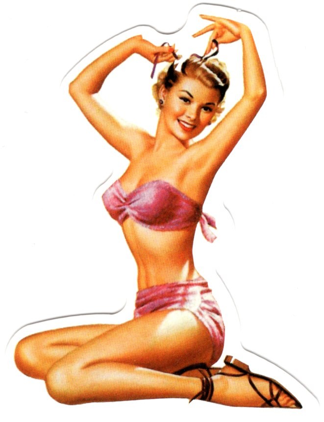 Pin-Up-Girl-Aufkleber