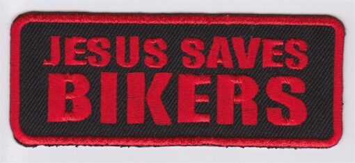 Jesus Saves Bikers stoffen Opstrijk patch