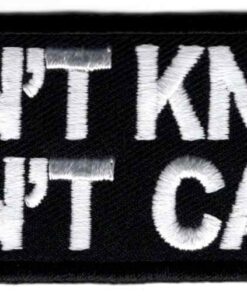 Don't know don't care stoffen opstrijk patch