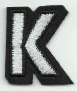 Letter K stoffen opstrijk patch