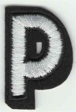 Letter P stoffen opstrijk patch