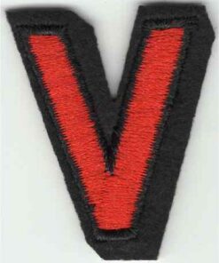 Letter V stoffen opstrijk patch