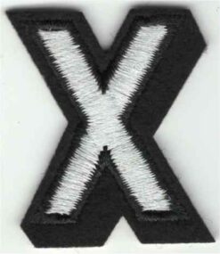 Letter X stoffen opstrijk patch