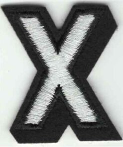 Letter X stoffen opstrijk patch