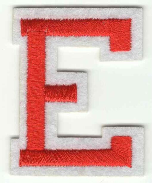 Letter E stoffen opstrijk patch