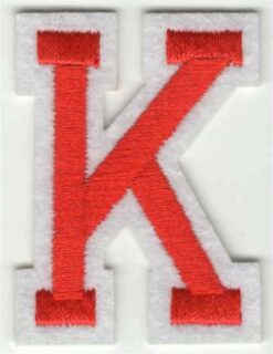 Letter K stoffen opstrijk patch